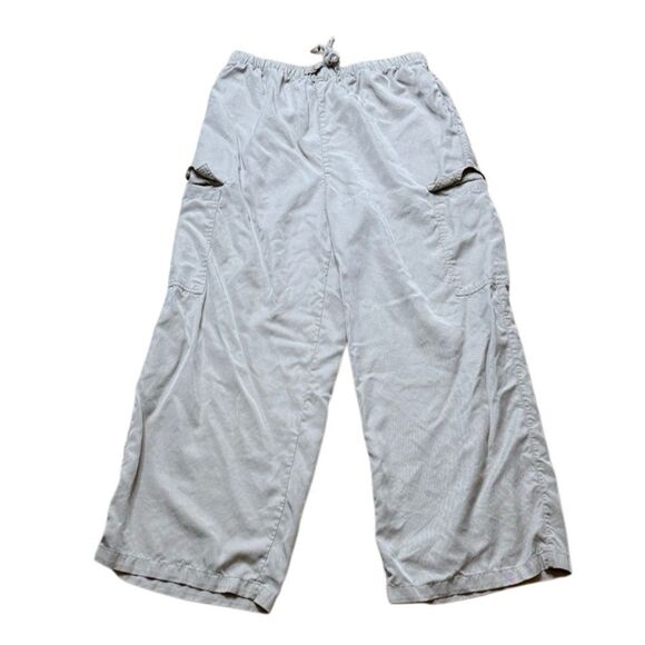 Dip Light Tan Wide Cargo Pants Pull on Style Tencel Small - Picture 2 of 7